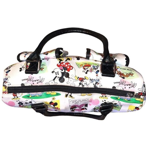 Disney adorable white satchel with black handles and whimsical Disney ca… - Picture 9 of 13
